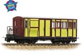 394-081 Ffestiniog Railway Passenger Brake Third Yellow & Crimson   OO9 Gauge